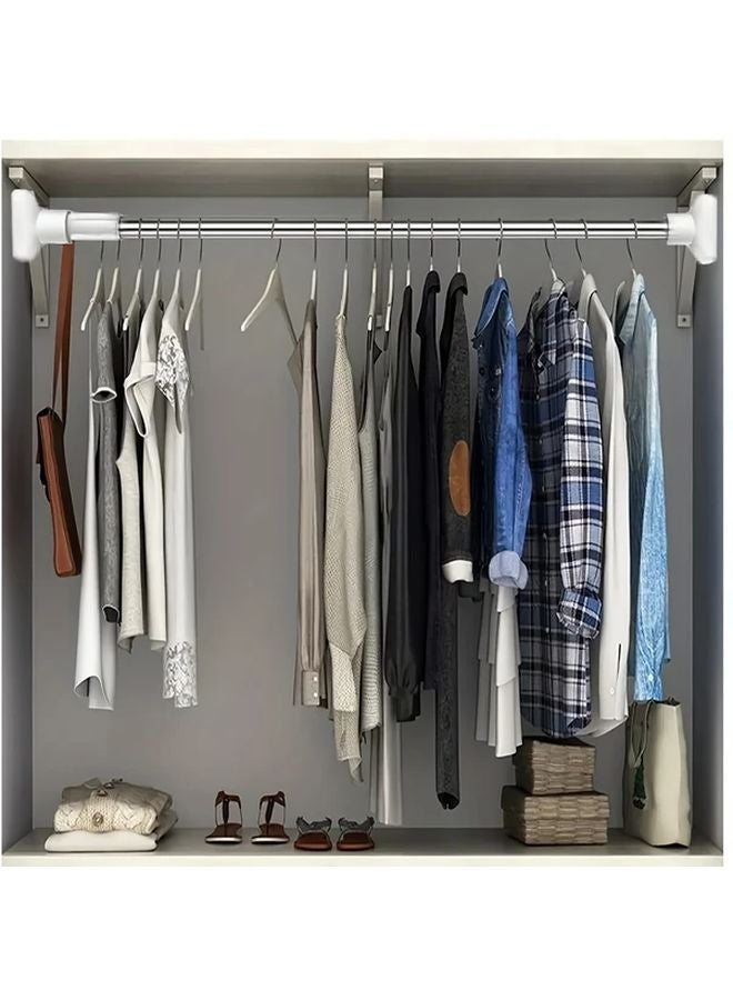 Adjustable Stainless Steel Shower Curtain Rod 59 110 Inches No Drill Retractable - Image 2
